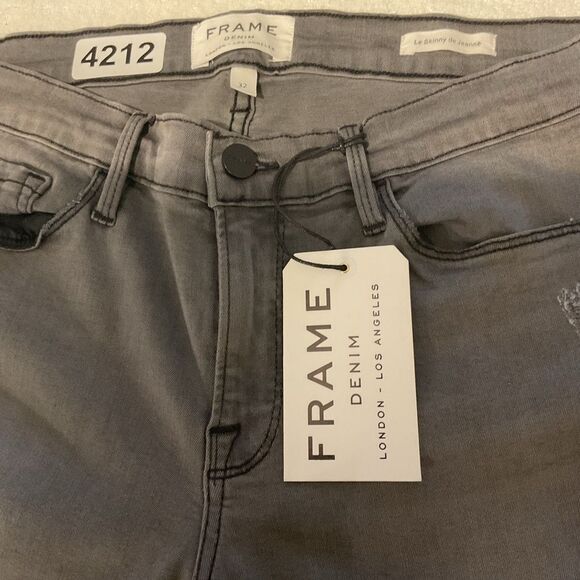 Frame black Denim Le Skinny De Jeanne Knightrider Shred Distressed Skinny Jeans - Picture 4 of 9